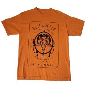 Black Scale Blvck Scvle Orange T Shirt Mens Medium Graphic Tee Made USA